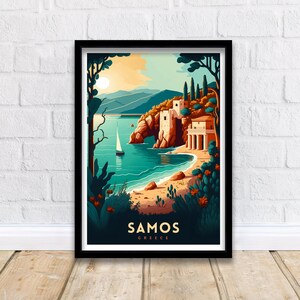 SamosTravel Print  | Travel Poster | Samos Print | Greece | Rhodes | Samos | Samos Rhodes | Wall Art | Poster | Rhodes Island