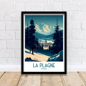 La Plagne | Ski Print | Vintage Ski Poster | Ski Art | Ski Poster | La Plagne Poster | Ski Resort Poster | Ski Resort Print | Paradiski