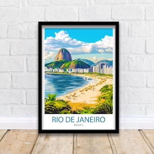 Rio de Janeiro Brazil Travel Print Wall Decor Wall Art Rio Wall Hanging Home Décor Rio de Janeiro Gift Art Lovers Brazilian Art Lover Gift