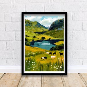 Cumbria Lake District Travel Print Wall Decor Wall Art Cumbria Wall Hanging Home Décor Cumbria Gift Art Lovers UK Art Lover Gift Print Art