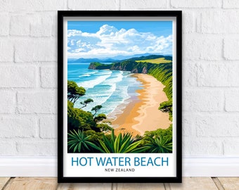 Hot Water Beach New Zealand Travel Print Wall Decor Wall Art Hot Water Beach Wall Hanging Home Décor Hot Water Beach Gift Art Lovers