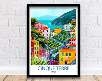 Cinque Terre Italien Reise Druck Cinque Terre Wand Dekor Cinque Terre Illustration Italien Reise Poster Geschenk für Italien Liebhaber Italien Zuhause