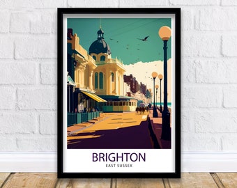 Brighton Reise Druck Brighton Wand Kunst Brighton Dekor Brighton England Illustration Reise Poster Brighton Geschenk England Wohnkultur