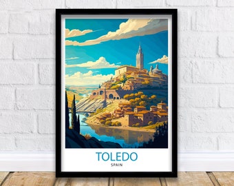 Toledo Spain Travel Print Toledo Wall Art Toledo Home Living Decor Toledo Illustration Travel Poster Gift for Toledo Spain Toledo Home Decor