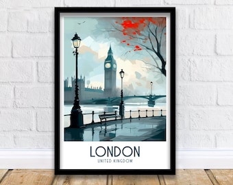 London Reise Druck London Wand Kunst London Home Dekor London Illustration Reise Poster Geschenk für London UK Home Decor