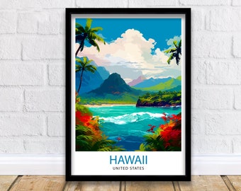 Hawaii Travel Print  | Hawaii Poster | Hawaii Wall Art | Travel Print | Hawaii Print | Travel Poster | Hawaii Travel Poster