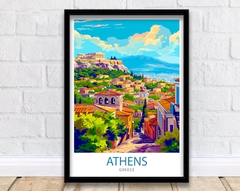 Athens Greece Travel Print  Athens Wall Decor Athens Poster Greece Travel Prints Athens Art Print Athens Illustration Athens Wall Art Greece
