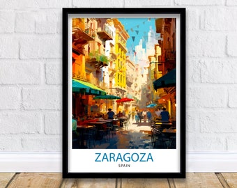 Zaragoza Spain Travel Print  Zaragoza Wall Decor Zaragoza Poster Spain Travel Prints Zaragoza Art Print Zaragoza Illustration Zaragoza Wall