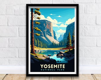 Yosemite National Park Travel Print Wall Decor Wall Art Yosemite Wall Hanging Home Décor Yosemite Gift Art Lovers USA Art Lover Gift Print