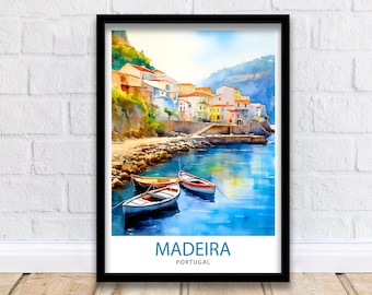 Madeira Portugal Impresión Madeira Decoración Madeira Cartel Madeira Arte Madeira Wall Art Regalo para los amantes de Madeira Madeira Home Decor