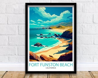 Fort Funston California Travel Print| Fort Funston Wall Art California Beach Print San Francisco Coastal Decor Travel Poster Gift for Beach