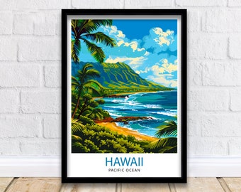 Hawaii Travel Print  Hawaii Poster Hawaii Wall Art Travel Print Hawaii Print Travel Poster Hawaii Travel Poster