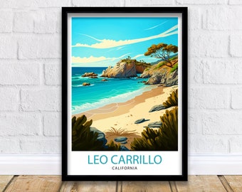 Leo Carrillo State Park California Travel Print| Wall Art Decor California Beach Art Travel Poster Gift Leo Carrillo Print