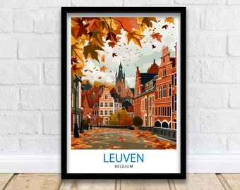 Leuven Belgium Travel Print  Leuven Wall Art Leuven Home Decor Leuven Illustration Travel Poster Gift For Leuven  Belgium Home Decor