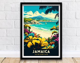 Jamaica Caribbean Travel Print Wall Decor Wall Art Jamaica Wall Hanging Home Décor Jamaica Gift Art Lovers Caribbean Art Lover Gift Print