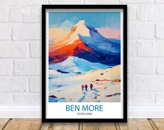 Ben More Scotland Print  Crianlarich Munro Poster Scottish Mountain Art Ben More Hiking Decor Highland Landscape Wall Art Walkers Gift