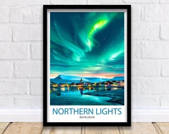 Norrsken Resetryck Väggdekor Väggkonst Aurora Borealis Väggbonad Heminredning Norrsken Gåva Konstälskare Global konstälskare