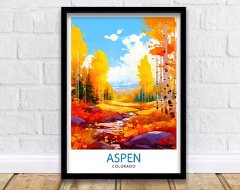 Aspen Art Print | Aspen | Aspen Art | Aspen Print | Aspen Poster | Aspen Wall Art | Aspen Colorado | Travel Poster | Aspen Painting