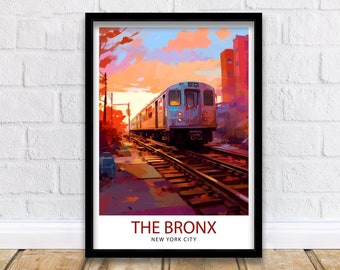 The Bronx New York Travel Print| Bronx Wall Decor Bronx Poster New York City Travel Prints Bronx Art Print Bronx Illustration Bronx Wall Art