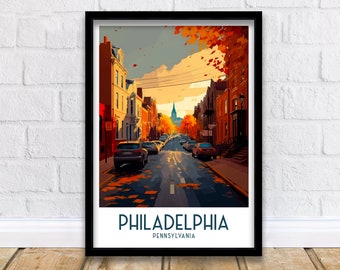 Philadelphia Reisedruck | Philadelphia Wand Dekor Philadelphia Kunstdruck Pennsylvania Reise Poster Geschenk für Philly Lover