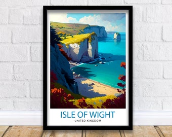 Isle of Wight Travel Print  Isle of Wight Wall Decor Isle of Wight Poster Isle of Wight Illustration Travel Prints Isle of Wight Art Print