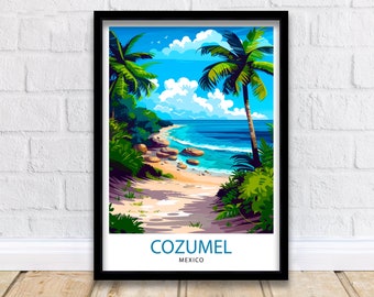 Cozumel Mexico Travel Print  Wall Art Cozumel Wall Hanging Home Décor Cozumel Gift Art Lovers Mexico Art Lover Gift Print Art