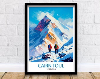 Impresión de Cairn Toul, Escocia. Decoración de pared de Cairn Toul. Póster de Cairn Toul. Arte de las Tierras Altas de Escocia. Ilustración de Cairn Toul.