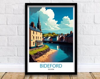 Bideford Devon reisafdruk Bideford muur decor Bideford illustratie Bideford UK poster reiscadeau voor Bideford UK Bideford Home decor