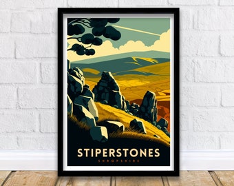 Stiperstones Travel Poster, Shropshire Hills Art Print