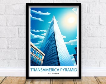 San Francisco Transamerica Pyramid Travel Print Wall Decor San Francisco Illustration California Gift Travel Poster San Francisco Home Decor
