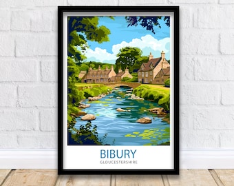 Bibury Reise-Druck-Wand-Dekor-Wand-Kunst Bibury-Wand-behang Hauptdekor Bibury Geschenk-Kunst-Liebhaber-England-Kunst-Liebhaber-Geschenk Druck-Kunst