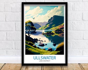 Ullswater Lake District reizen print Lake District muur decor Ullswater Home Living decor Ullswater illustratie reizen poster cadeau voor