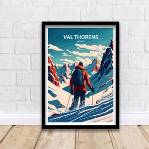 Val Thorens Travel Poster | Val Thorens Poster | Ski Print | Ski Poster | Ski Resort Poster | Val Thorens Print | Vintage Ski Poster |