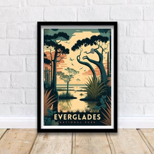 Everglades Travel Print  | Everglades | Everglades Print | National Park Poster | Travel Poster | National Park Print | National Park Art