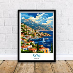 Symi Griechenland Reise Illustration Symi Wand Dekor Griechische Insel Poster Griechenland Reise Kunstdruck Symi Illustration Symi Wand Illustration