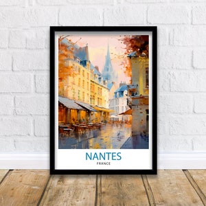 Nantes France Travel Print  Nantes Wall Decor Nantes Illustration Nantes Travel Poster Gift For Nantes France Home Decor