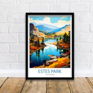 Impresión de viaje de Estes Park, Colorado, decoración de pared de Colorado, póster de Estes Park, impresiones de viaje a las Montañas Rocosas, impresión artística de Colorado, Estes Park