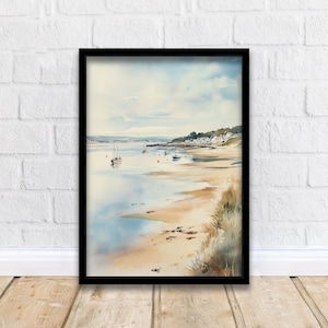 Hayle Watercolor Painting Cornwall Coastal Art Hayle Print Scenic Seaside Decor