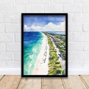 Anna Maria Island Aquarell Malerei Florida Beach Kunst Anna Maria Druck Küsten Dekor Malerische Insel Kunst