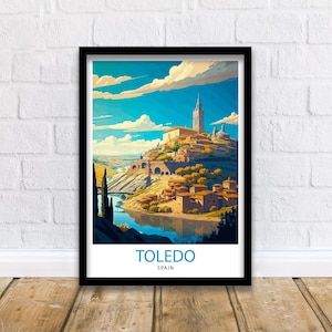 Toledo Spain Travel Print Toledo Wall Art Toledo Home Living Decor Toledo Illustration Travel Poster Gift for Toledo Spain Toledo Home Decor