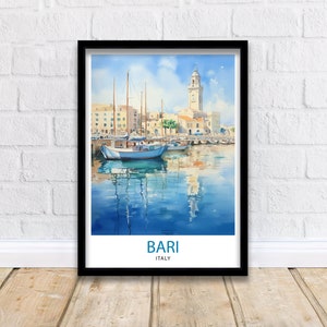 Bari Italy Travel Print  Bari Wall Decor Bari Poster Italy Travel Prints Bari Art Print Bari Illustration Bari Wall Art