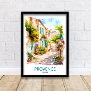Provence France Travel Print  Provence Wall Decor Provence Home Living Decor Provence France Illustration Travel Poster Gift for Provence