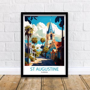 St Augustine Florida Travel Poster St Augustine Wall Decor St Augustine Print| Florida Travel Print St Augustine Art Print St Augustine