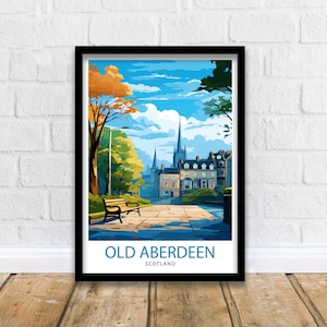 Old Aberdeen Scotland Travel Print  Old Aberdeen Wall Decor Old Aberdeen Poster Scotland Travel Prints Old Aberdeen Art Print Old Aberdeen