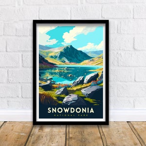 Snowdonia Travel Print  | Snowdonia Print | Travel Poster | Wales | Snowdonia Poster | Travel Print | Wales Print | Snowdon Print