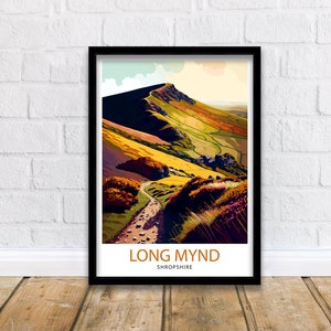 Long Mynd Travel Print  Long Mynd Wall Art Long Mynd Home Decor Long Mynd Illustration Long Mynd Poster Long Mynd Landscape