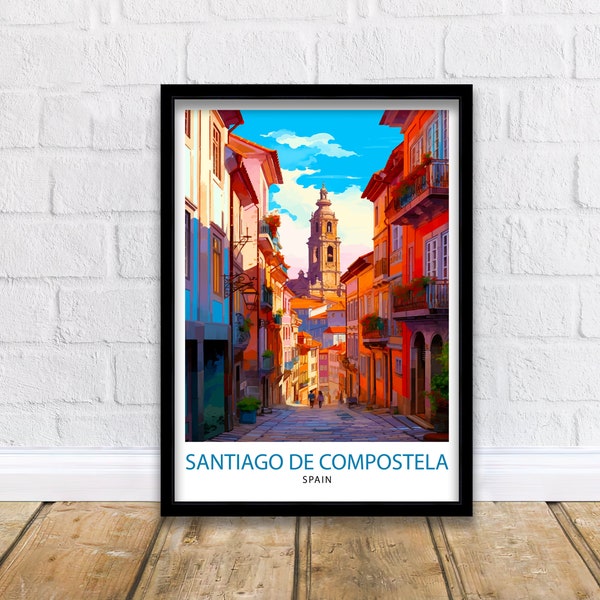 Santiago de Compostela Print Santiago Wall Decor Santiago Poster Santiago Art Print Santiago Wall Art Gift for Santiago Travel Santiago Home