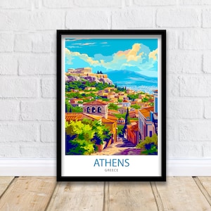 Athens Greece Travel Print  Athens Wall Decor Athens Poster Greece Travel Prints Athens Art Print Athens Illustration Athens Wall Art Greece