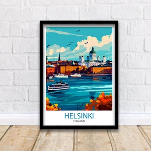 Helsinki Finlandia Stampa di viaggio Decorazione murale Arte murale Helsinki Arazzo da parete Arredamento per la casa Regalo di Helsinki Amanti dell'arte Finlandia Arte