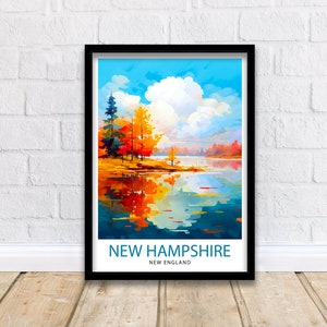 New Hampshire Travel Print Wall Decor Wall Art New Hampshire Wall Hanging Home Décor New Hampshire Gift Art Lovers USA Art Lover Gift Print